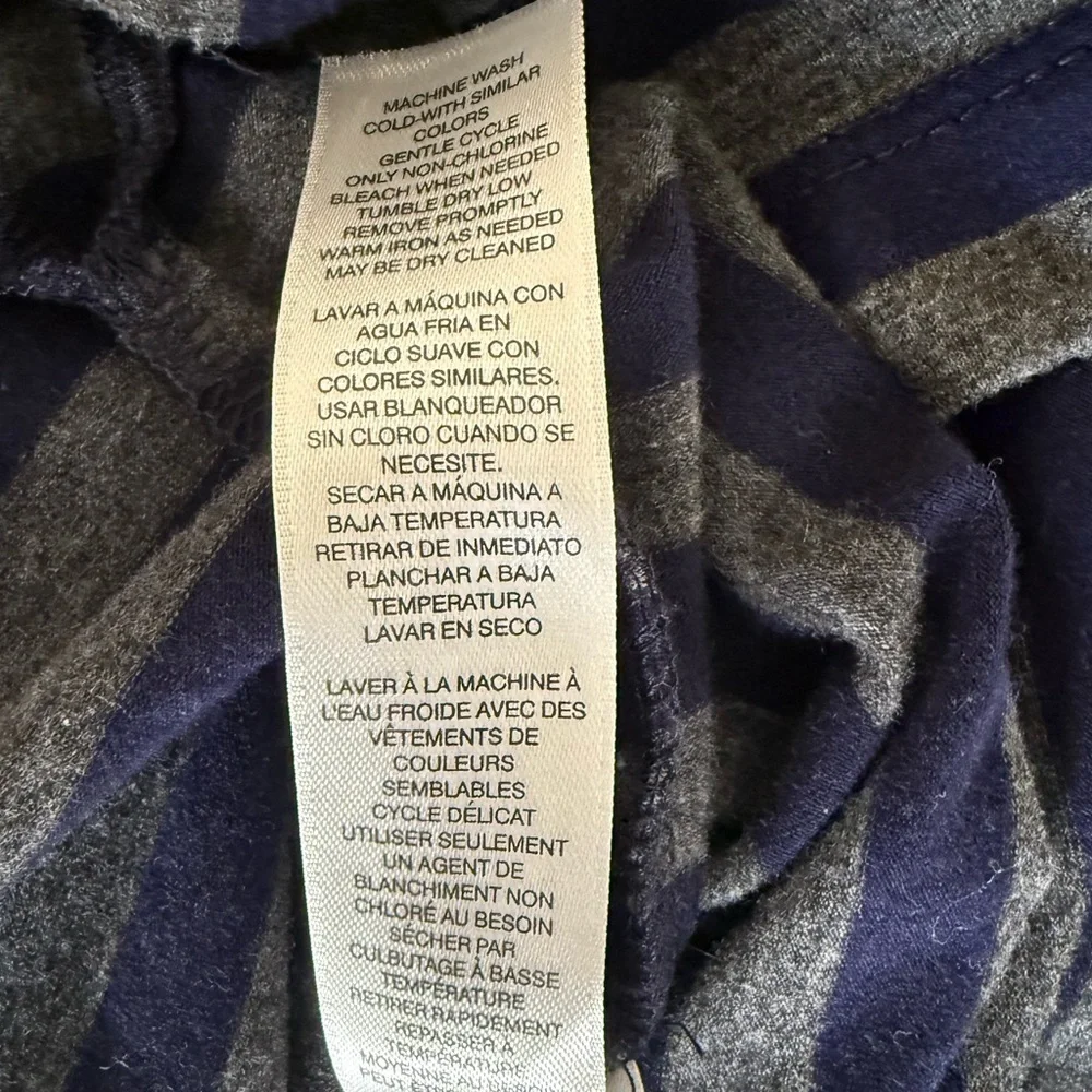 Chico's Navy and Gray Striped 3/4 Sleeve Top size 16 (Chico’s size 3)